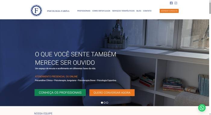 Print do site Psicologia Farina