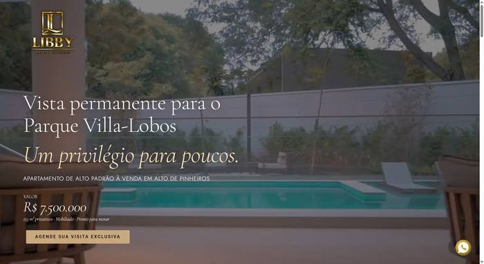 Print da landing page Vista Permanente Parque Villa Lobos